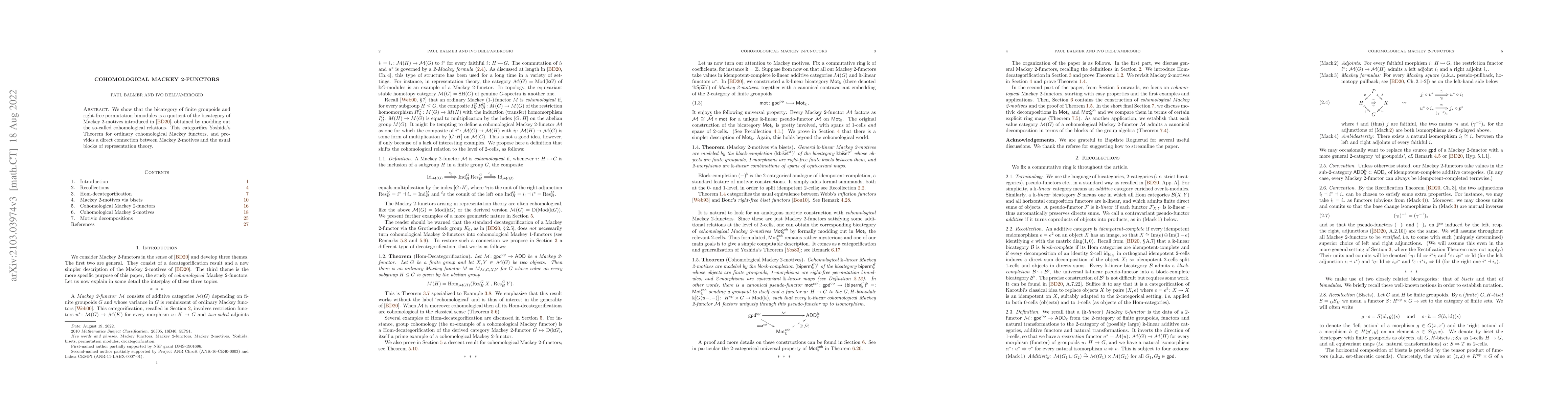 Thumbnail for Cohomological Mackey 2-functors