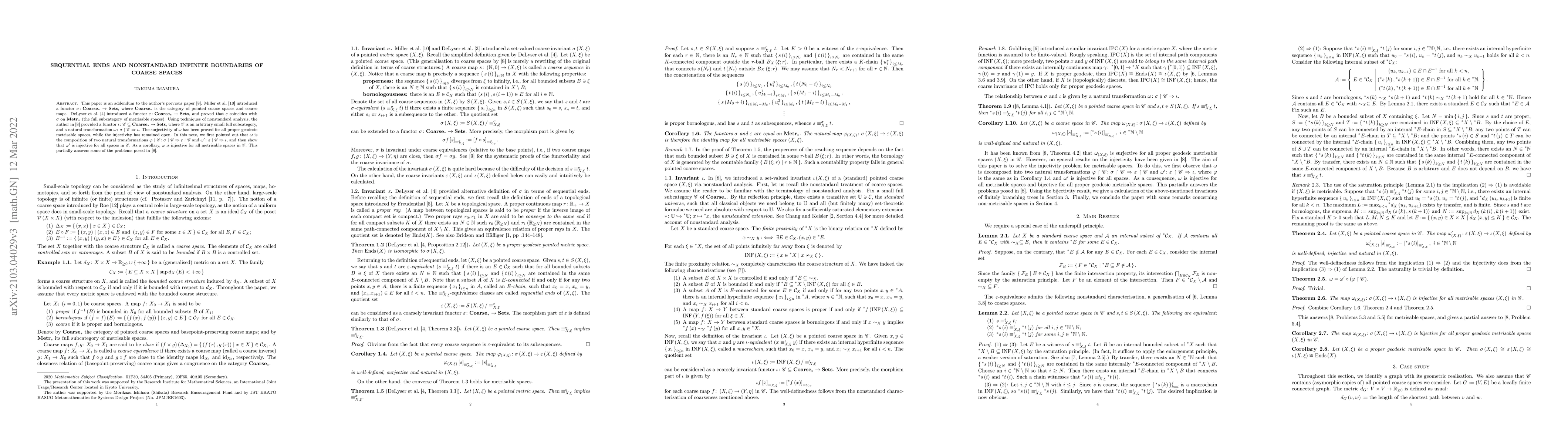Thumbnail for Sequential ends and nonstandard infinite boundaries of coarse spaces