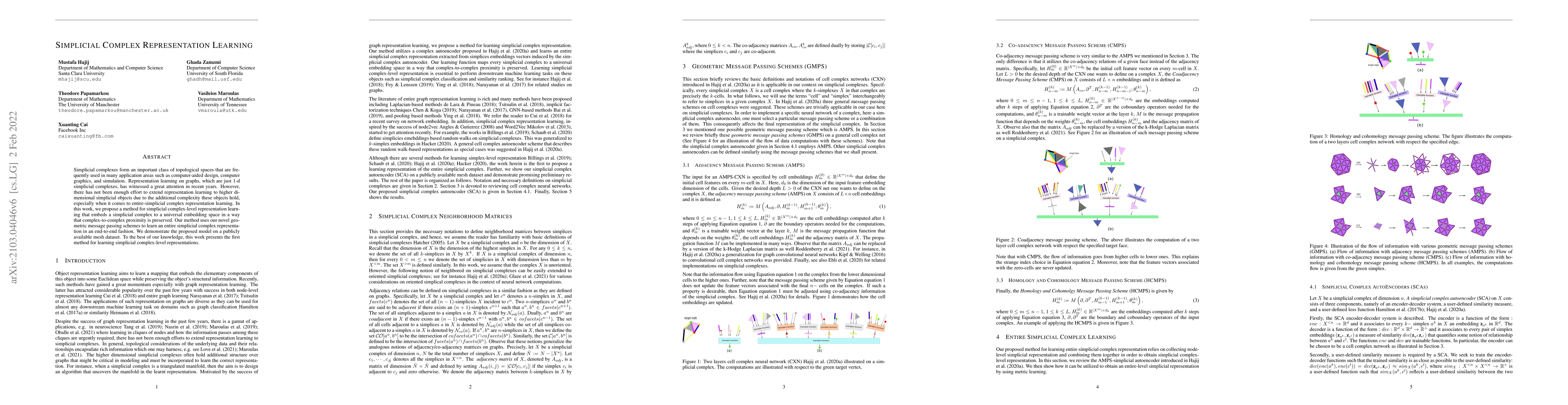 Thumbnail for Simplicial Complex Representation Learning