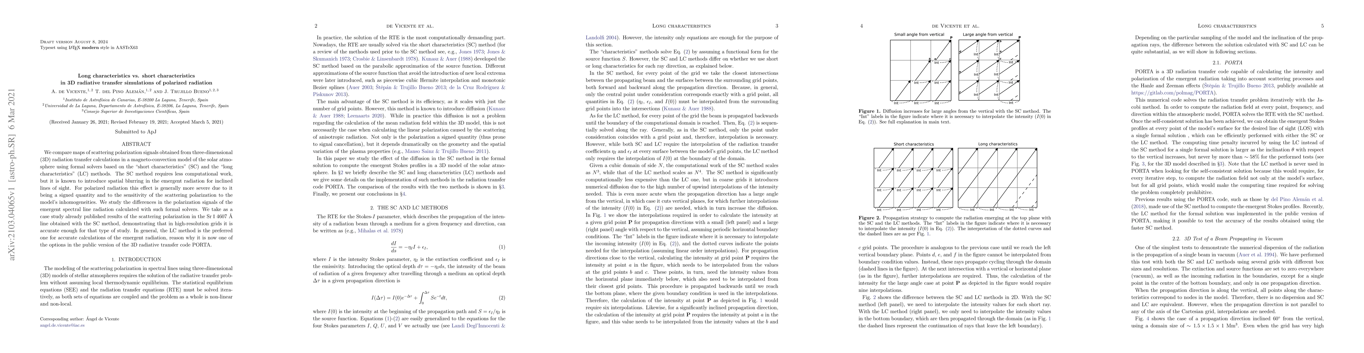 Thumbnail for Long characteristics vs. short characteristics in 3D radiative transfer
  simulations of polarized radiation