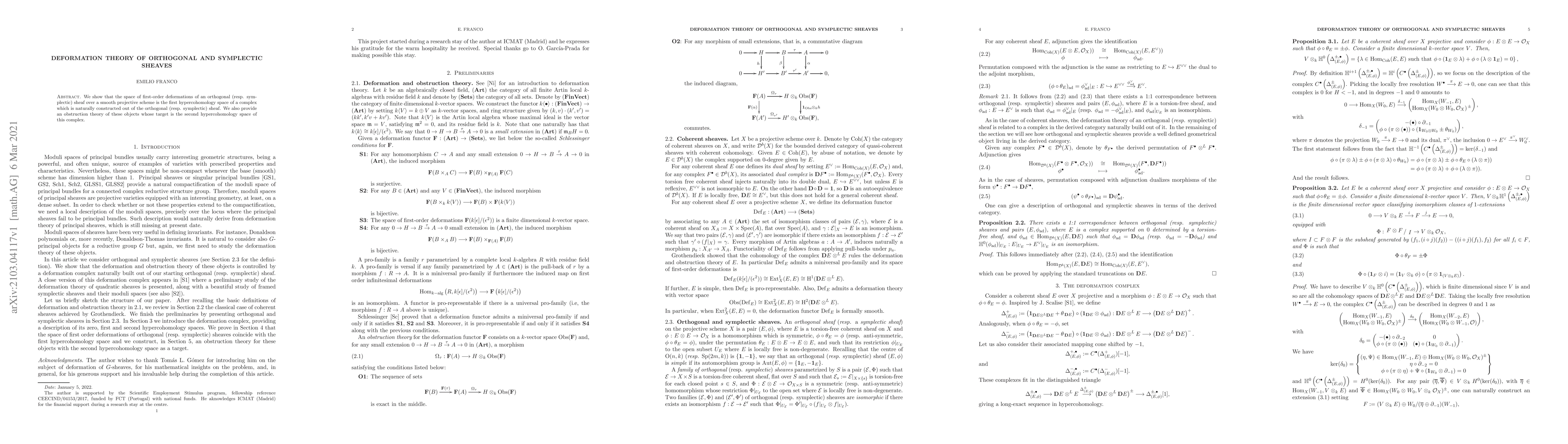 Thumbnail for Deformation theory of orthogonal and symplectic sheaves