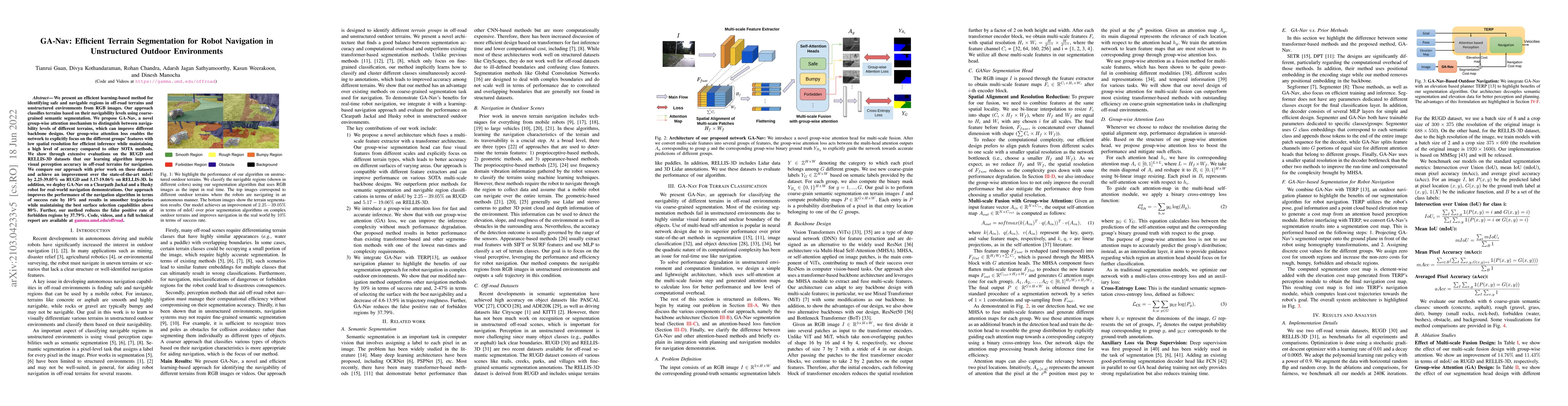 Thumbnail for GANav: Efficient Terrain Segmentation for Robot Navigation in
  Unstructured Outdoor Environments