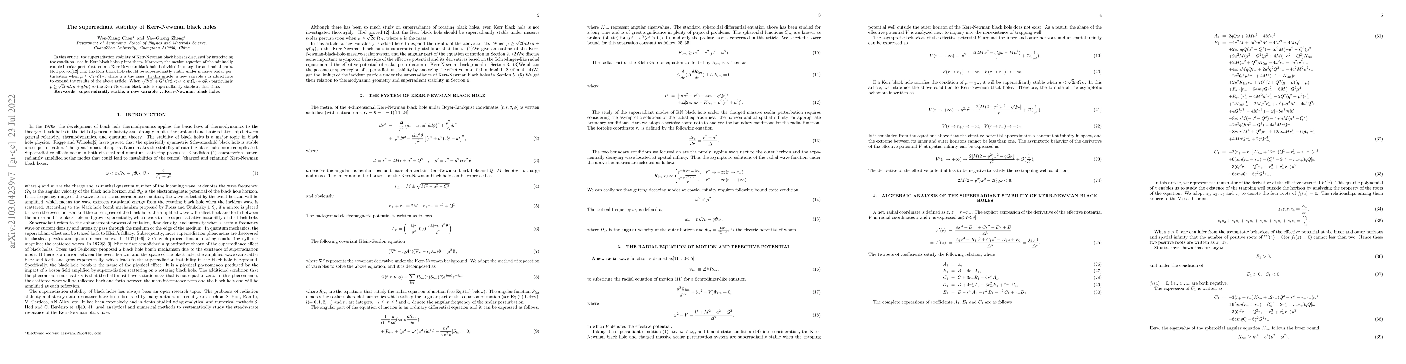 Thumbnail for The superradiant stability of Kerr-Newman black holes