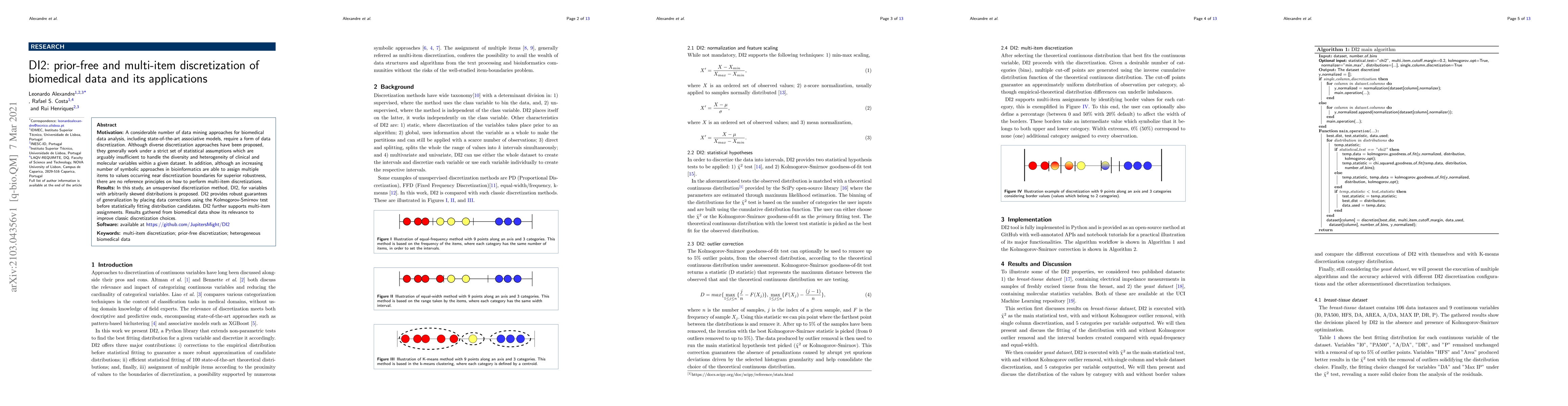 Thumbnail for DI2: prior-free and multi-item discretization ofbiomedical data and its
  applications