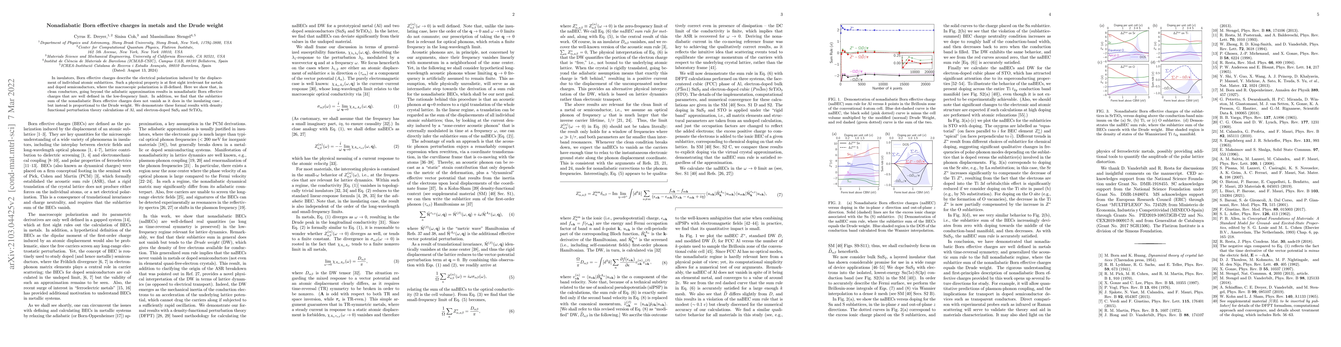 Thumbnail for Nonadiabatic Born effective charges in metals and the Drude weight