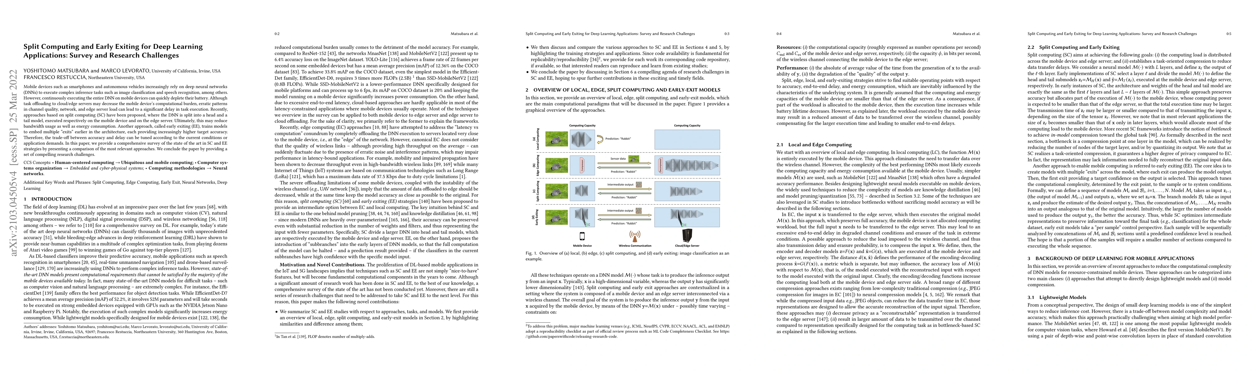 Thumbnail for Split Computing and Early Exiting for Deep Learning Applications: Survey
  and Research Challenges