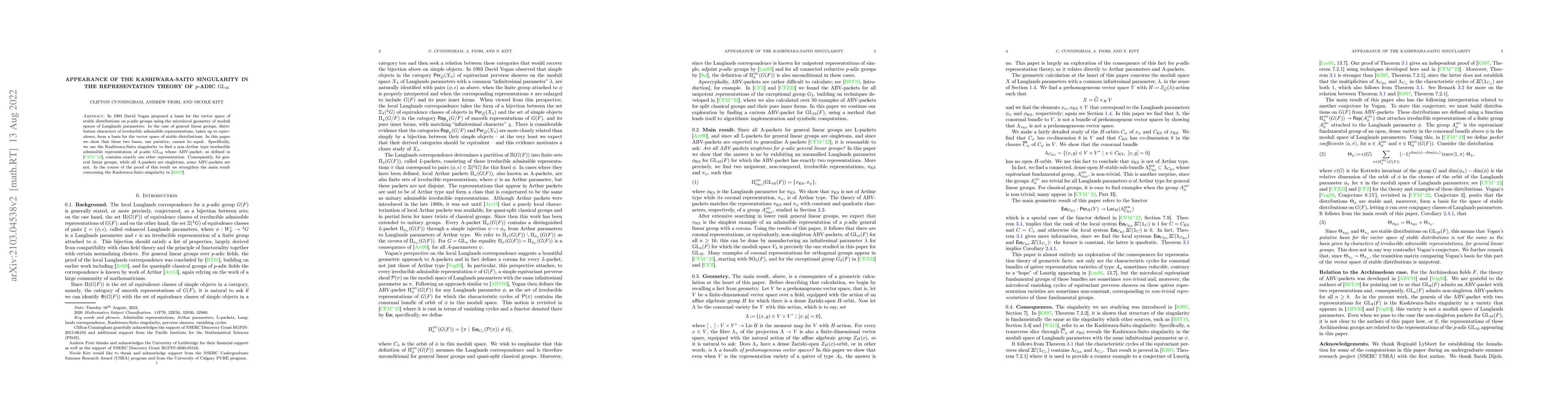 Thumbnail for Appearance of the Kashiwara-Saito singularity in the representation
  theory of $p$-adic $\mathop{GL}_{16}$
