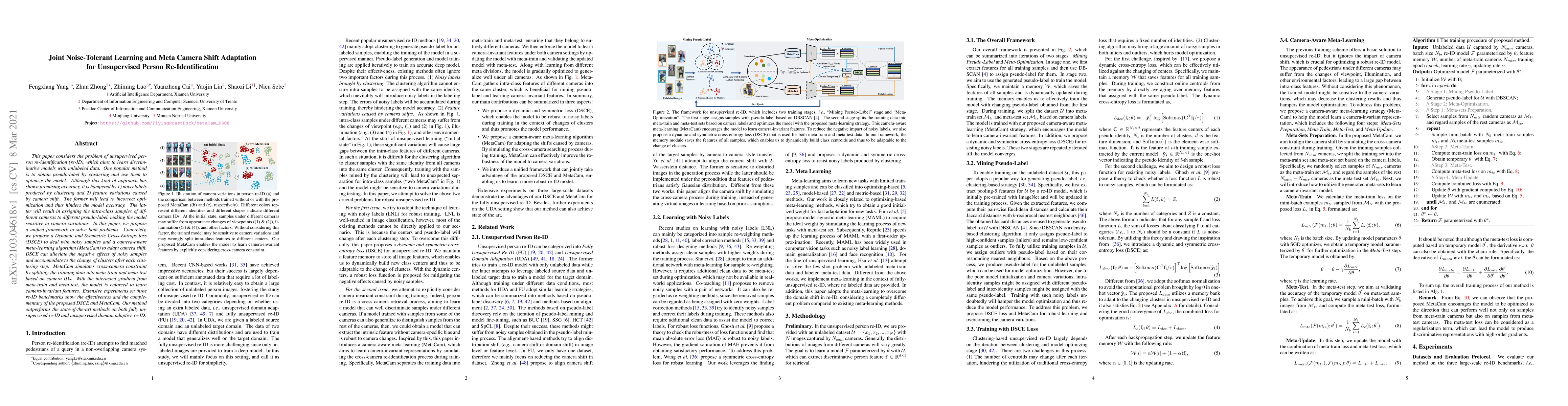 Thumbnail for Joint Noise-Tolerant Learning and Meta Camera Shift Adaptation for
  Unsupervised Person Re-Identification
