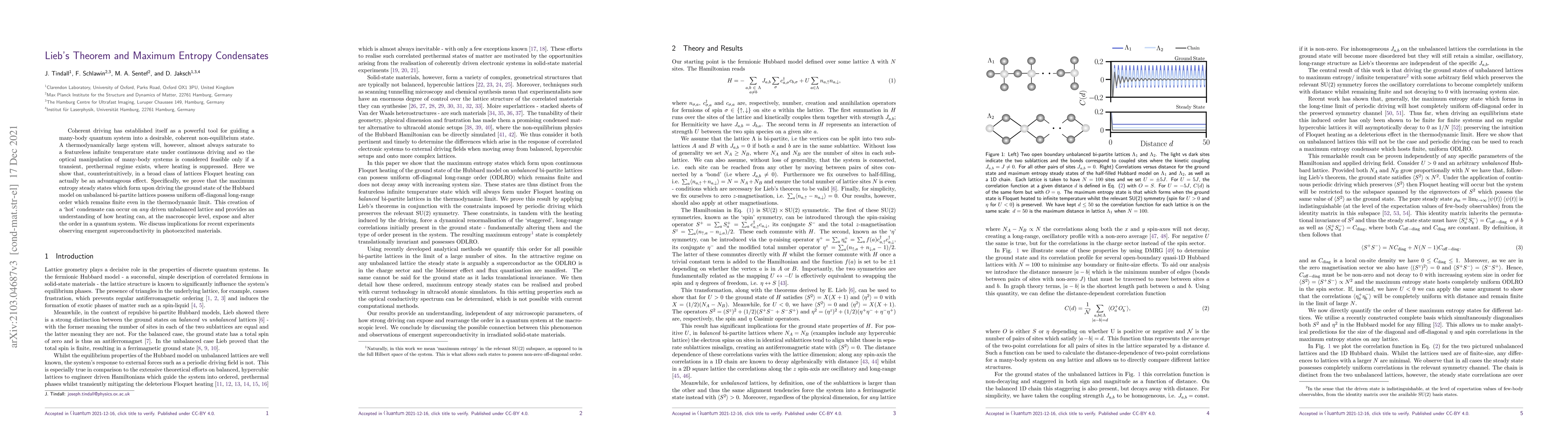 Thumbnail for Lieb's Theorem and Maximum Entropy Condensates