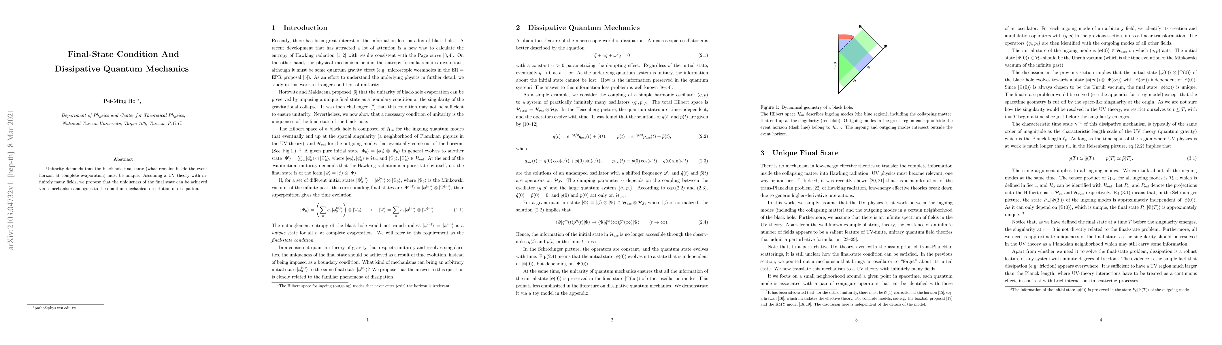 Thumbnail for Final-State Condition And Dissipative Quantum Mechanics