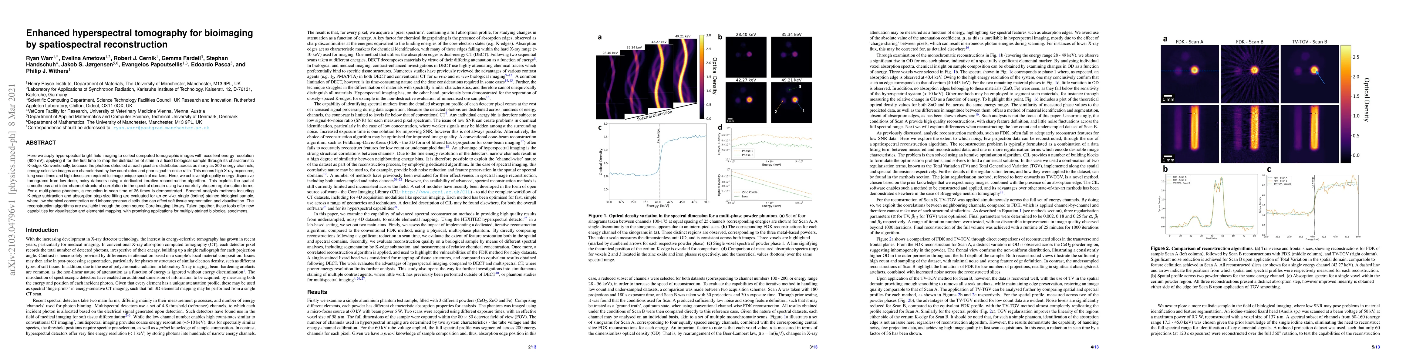 Thumbnail for Enhanced hyperspectral tomography for bioimaging by spatiospectral
  reconstruction