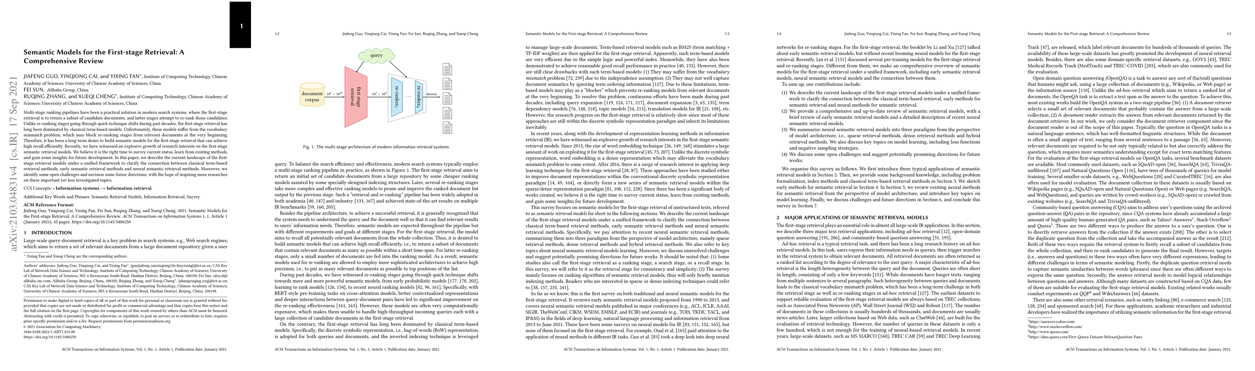 Thumbnail for Semantic Models for the First-stage Retrieval: A Comprehensive Review