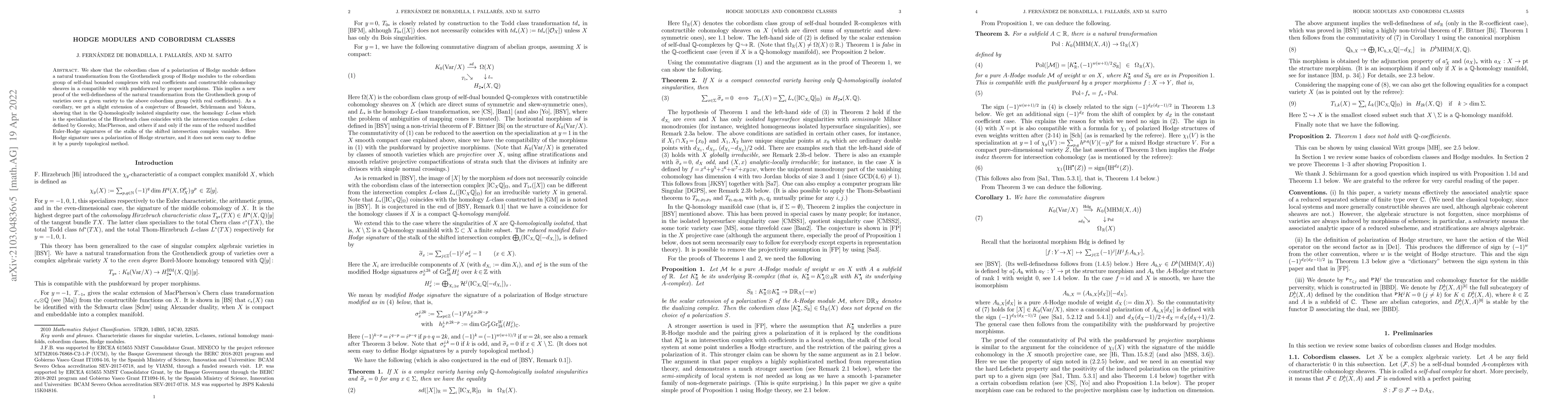 Thumbnail for Hodge modules and cobordism classes