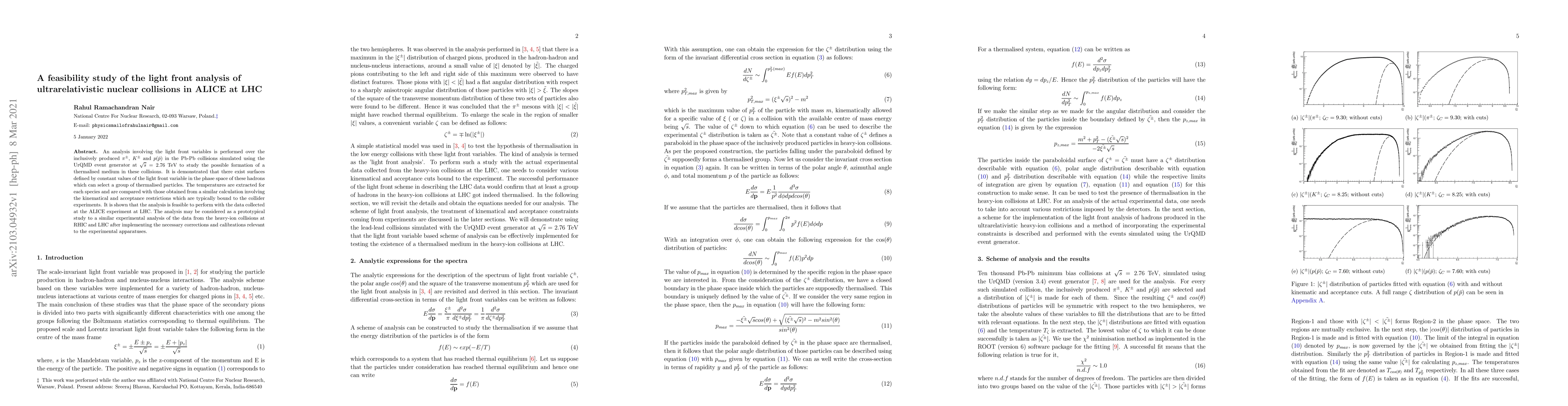 Thumbnail for A feasibility study of the light front analysis of ultrarelativistic
  nuclear collisions in ALICE at LHC