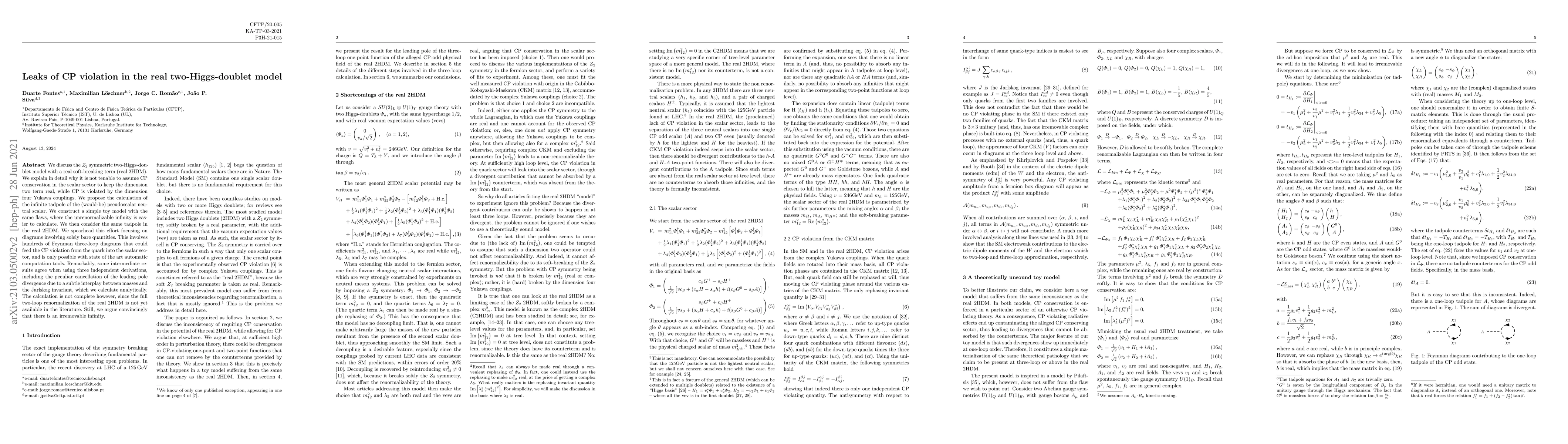Thumbnail for Leaks of CP violation in the real two-Higgs doublet model