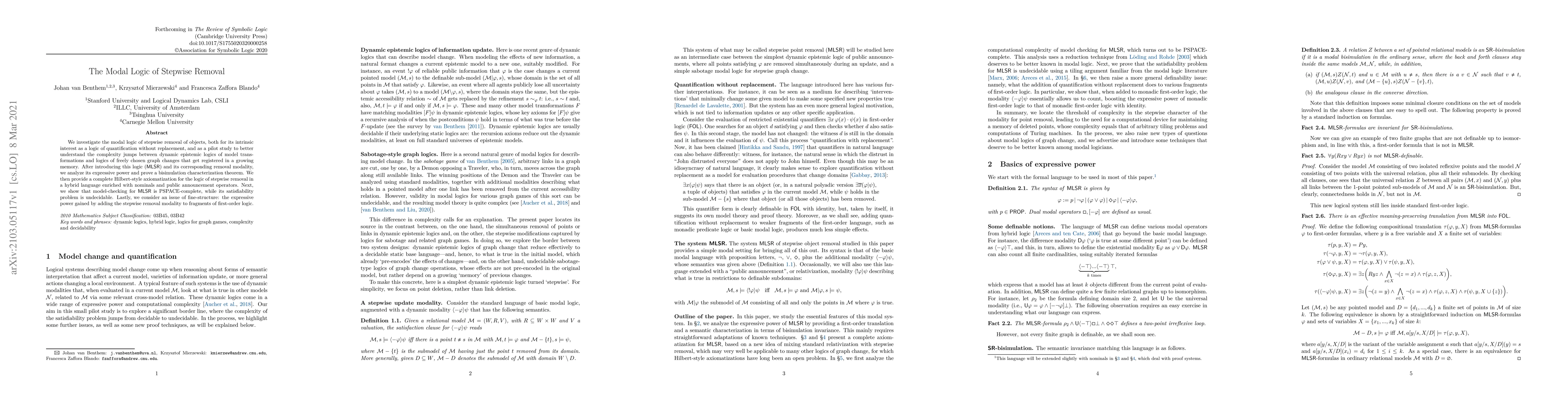 Thumbnail for The Modal Logic of Stepwise Removal