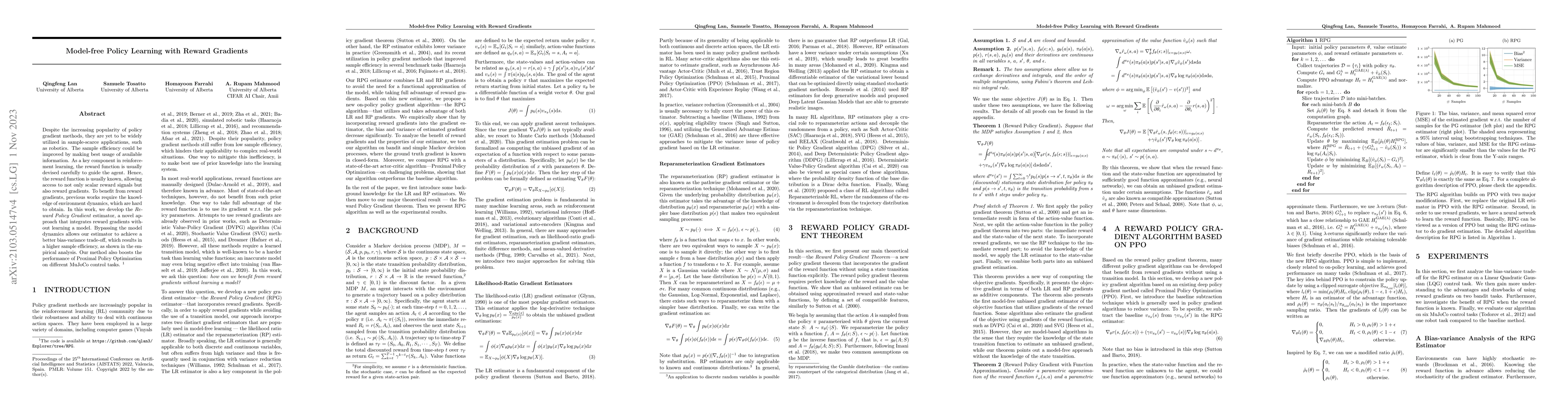 Thumbnail for Model-free Policy Learning with Reward Gradients