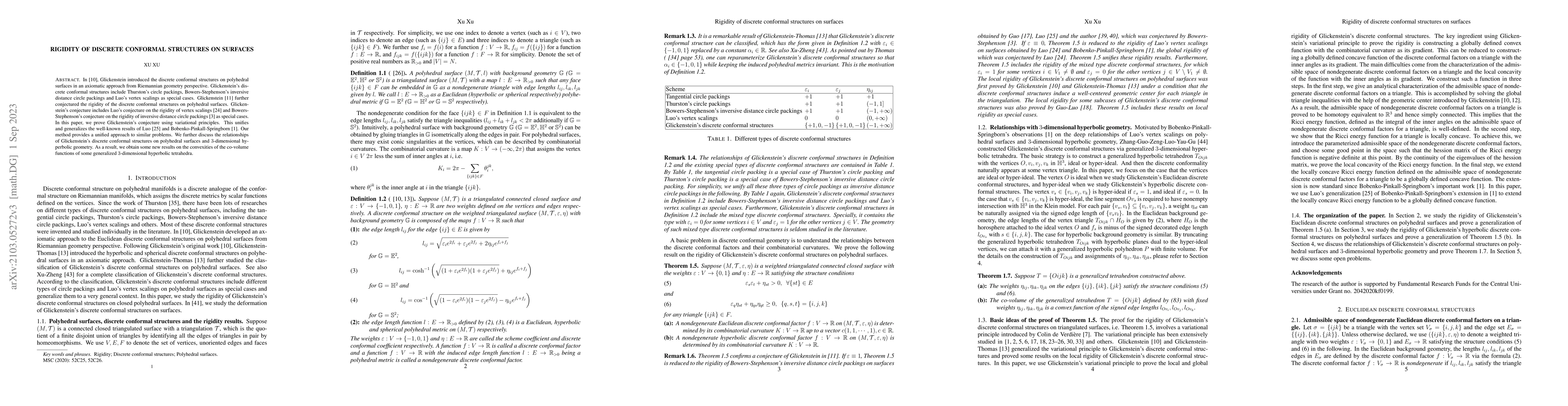 Thumbnail for Rigidity of discrete conformal structures on surfaces