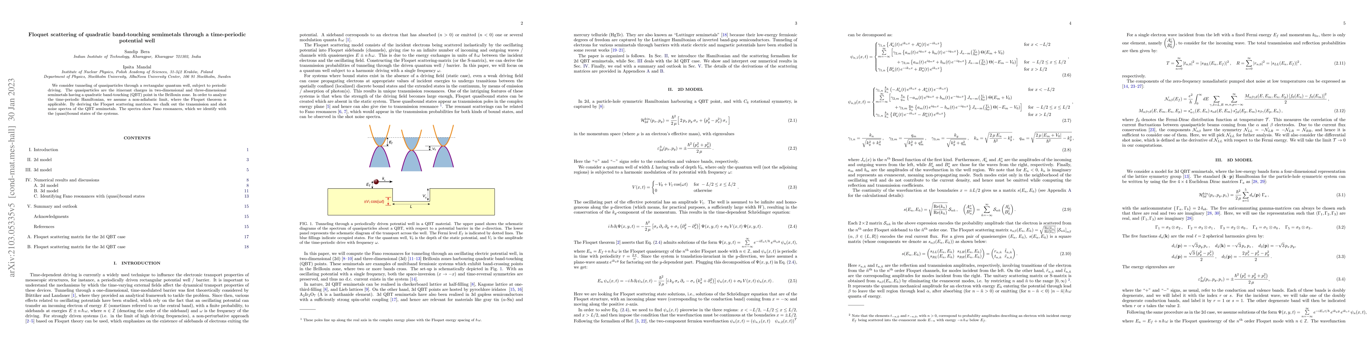 Thumbnail for Floquet scattering of quadratic band-touching semimetals through a
  time-periodic potential well