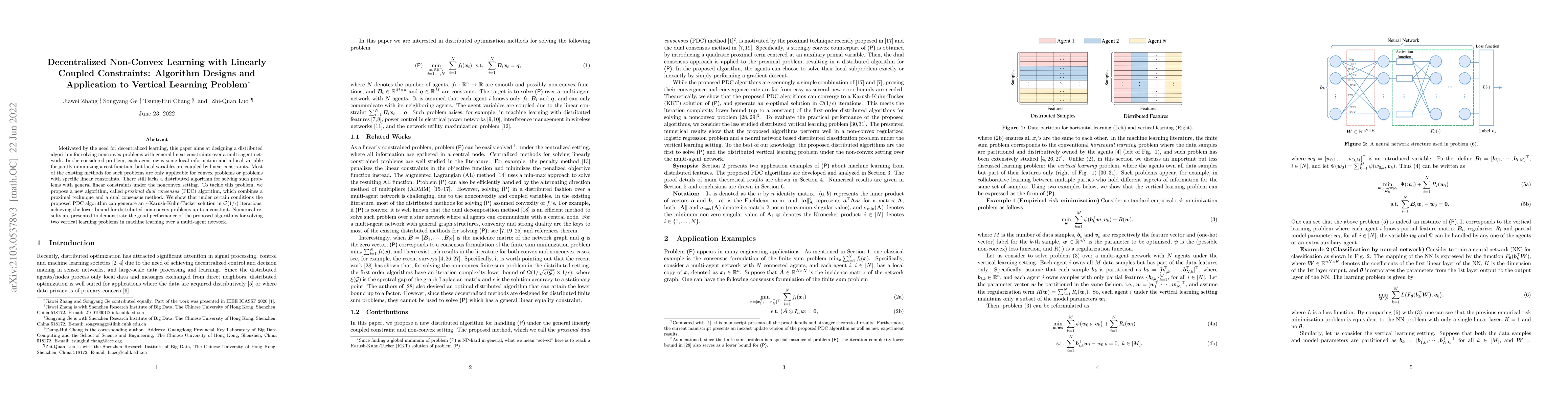 Thumbnail for Decentralized Non-Convex Learning with Linearly Coupled Constraints