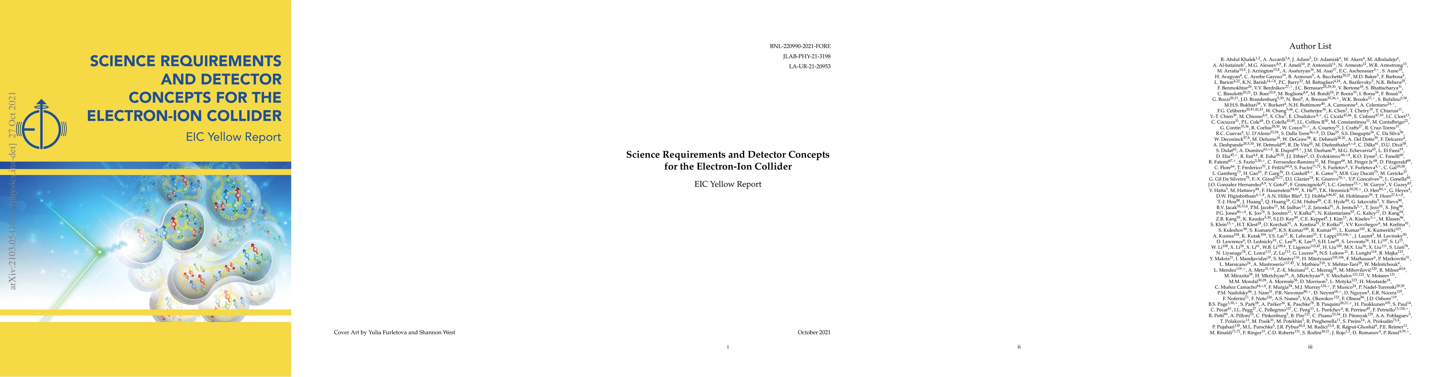 Thumbnail for Science Requirements and Detector Concepts for the Electron-Ion
  Collider: EIC Yellow Report