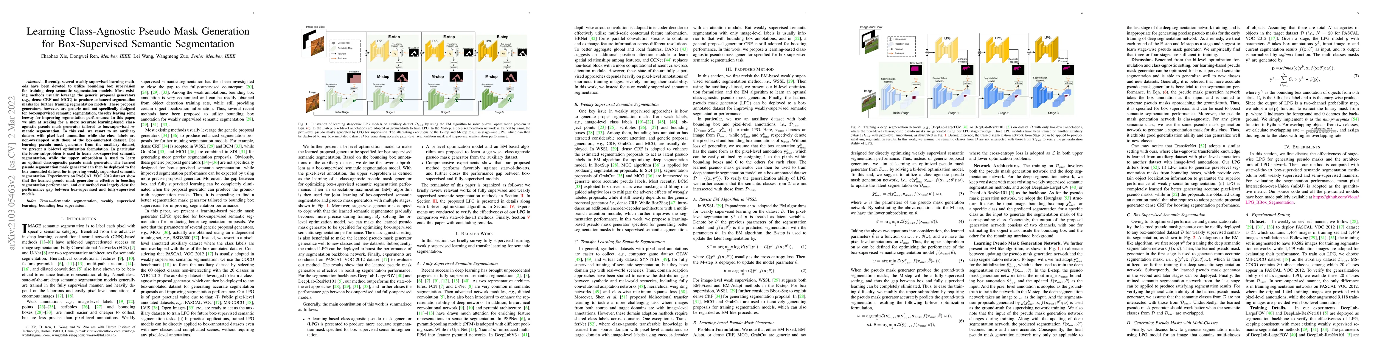 Thumbnail for Learning Class-Agnostic Pseudo Mask Generation for Box-Supervised
  Semantic Segmentation