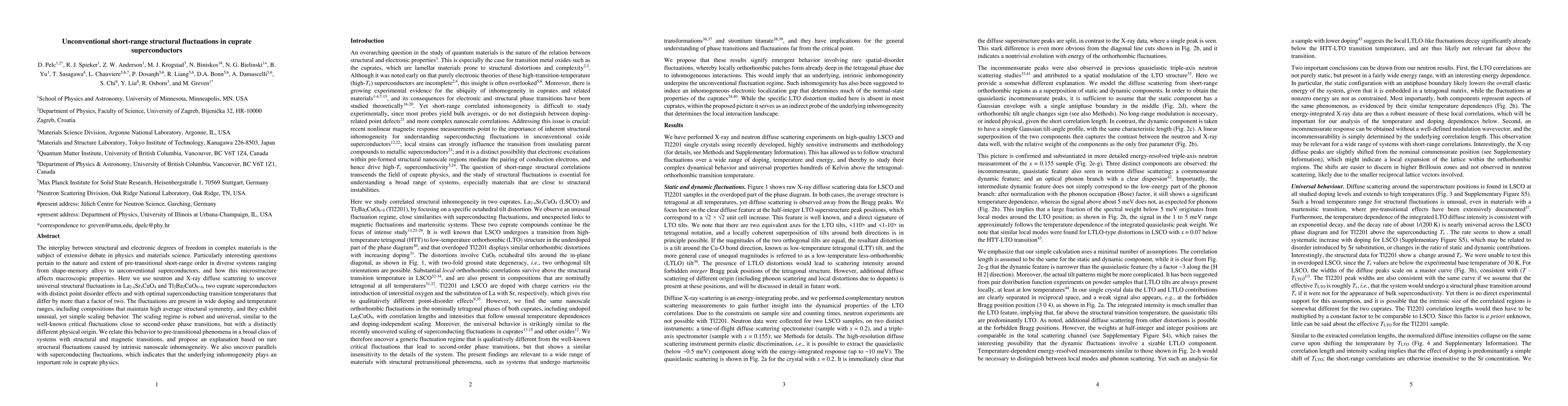 Thumbnail for Unconventional short-range structural fluctuations in cuprate high-$T_c$
  superconductors
