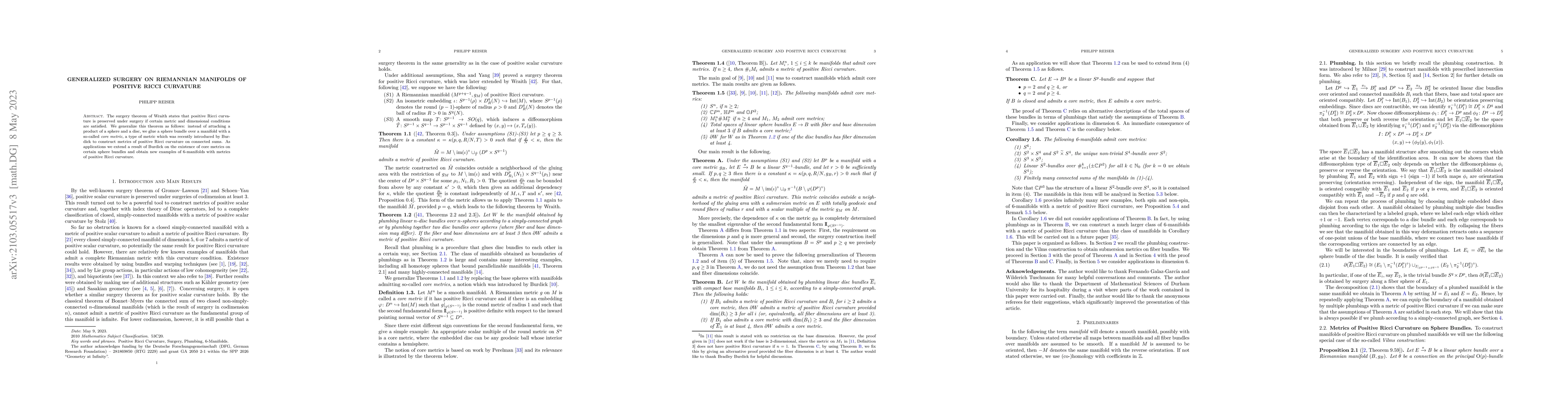 Thumbnail for Generalized Surgery on Riemannian Manifolds of Positive Ricci Curvature