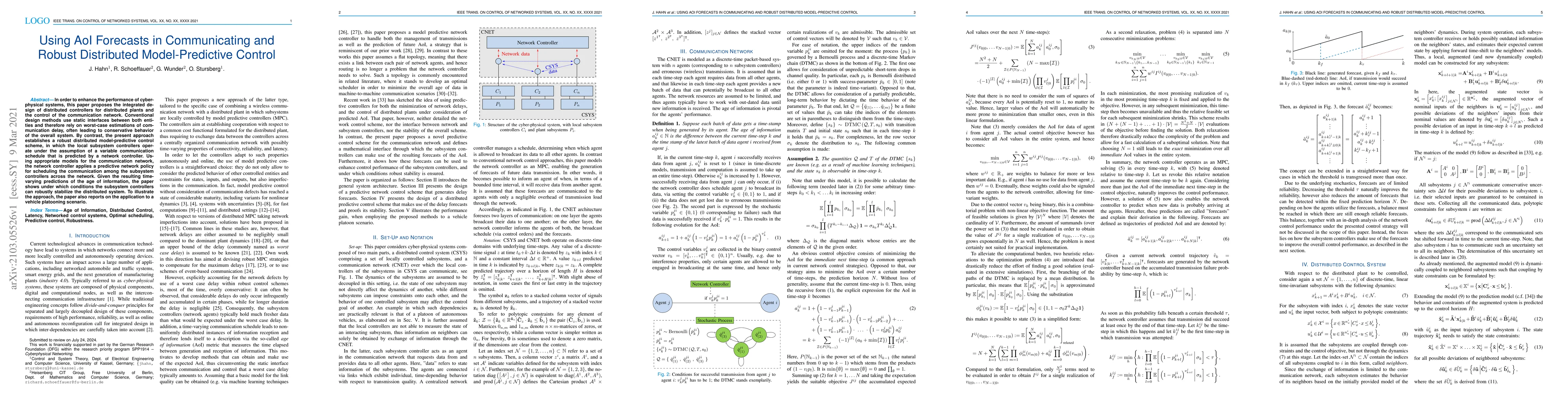 Thumbnail for Using AoI Forecasts in Communicating and Robust Distributed
  Model-Predictive Control