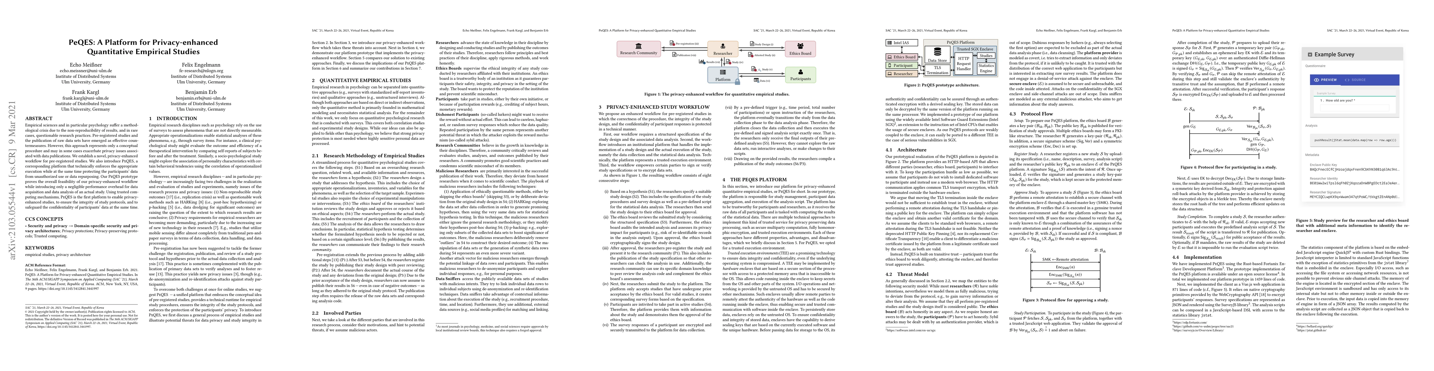 Thumbnail for PeQES: A Platform for Privacy-enhanced Quantitative Empirical Studies