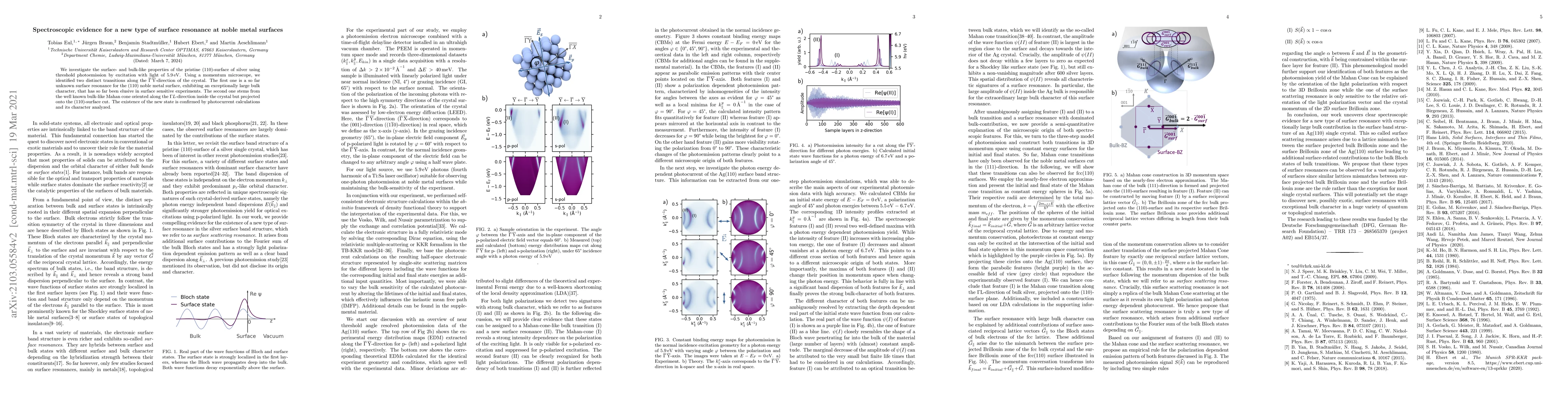 Thumbnail for Spectroscopic evidence for a new type of surface resonance at noble
  metal surfaces