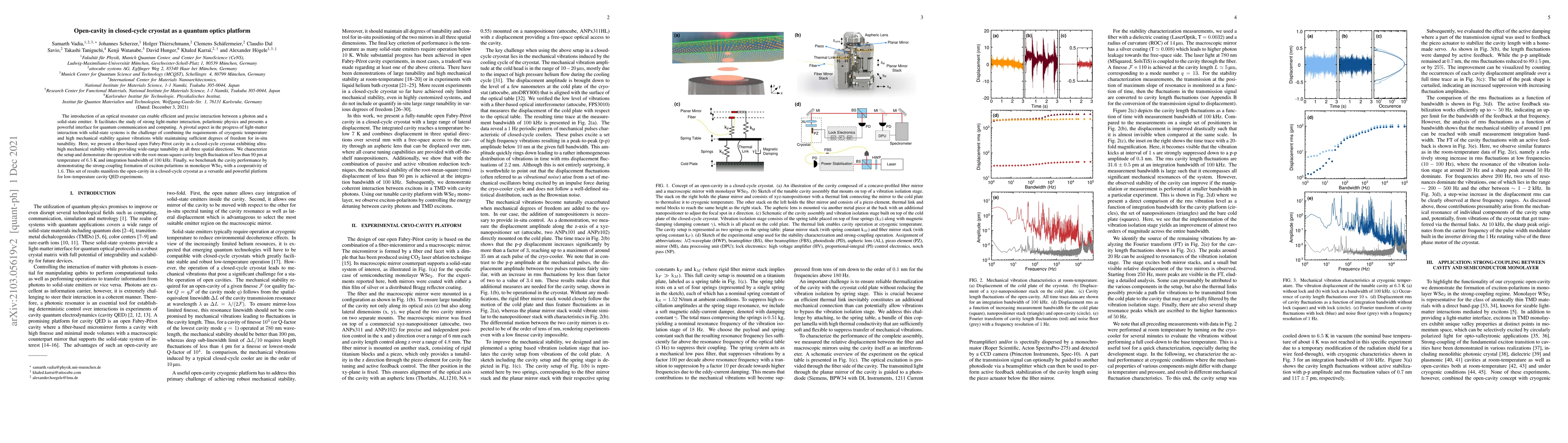 Thumbnail for Open-cavity in closed-cycle cryostat as a quantum optics platform