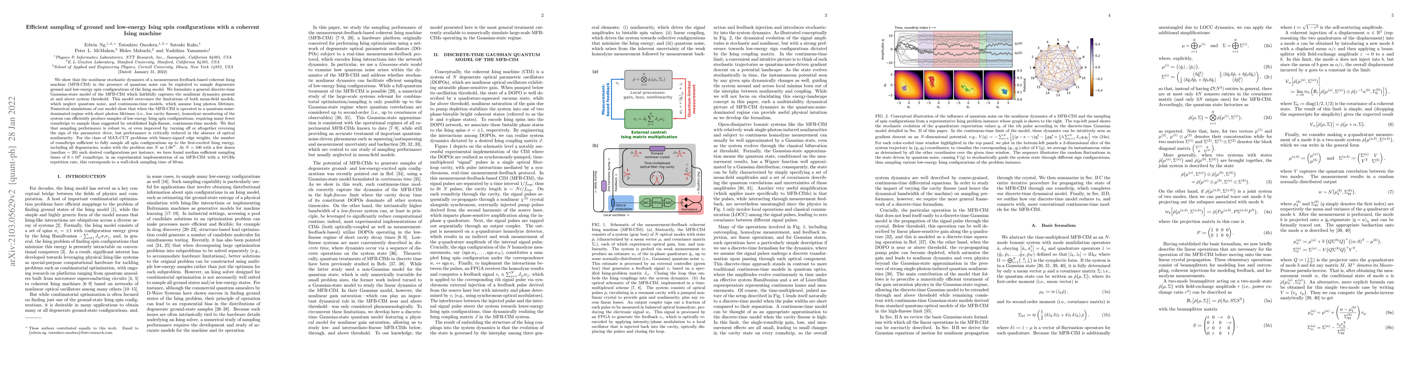 Thumbnail for Efficient sampling of ground and low-energy Ising spin configurations
  with a coherent Ising machine