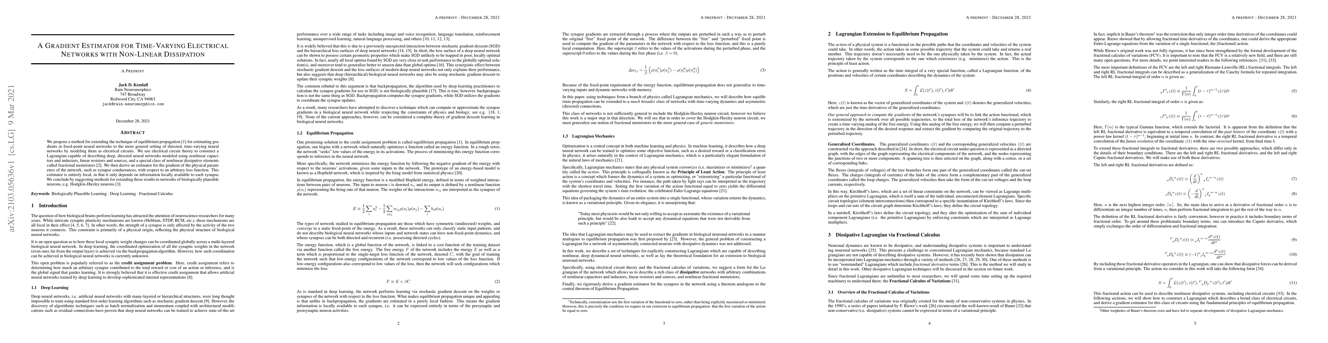 Thumbnail for A Gradient Estimator for Time-Varying Electrical Networks with
  Non-Linear Dissipation