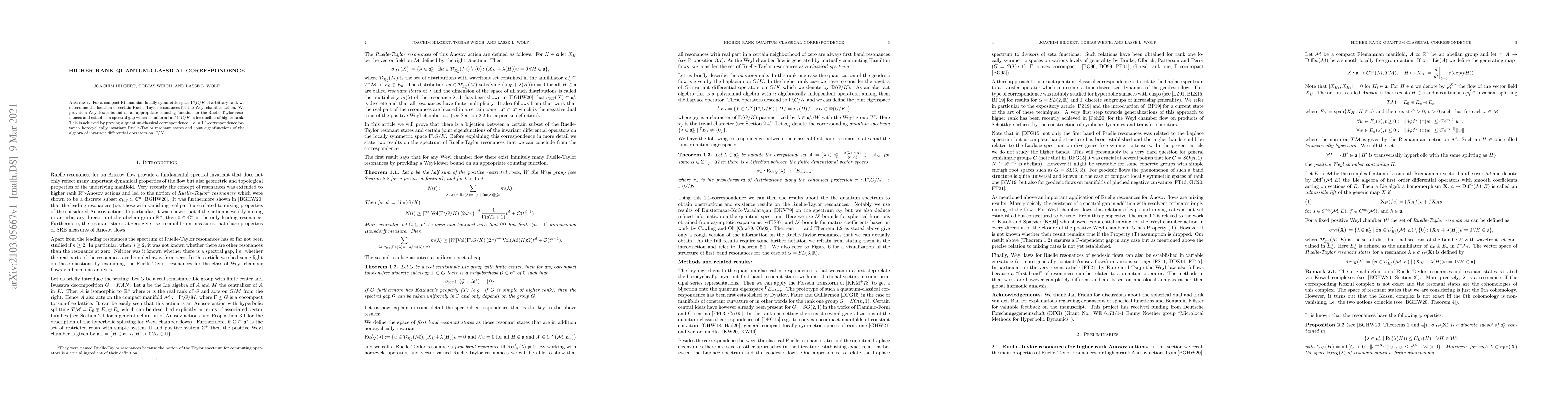 Thumbnail for Higher rank quantum-classical correspondence