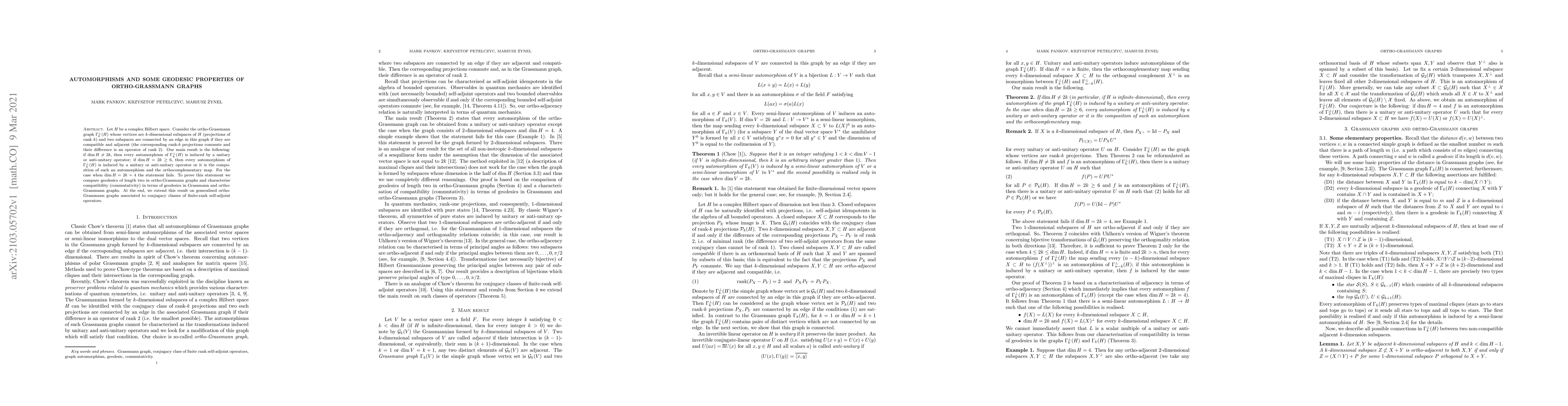 Thumbnail for Automorphisms and some geodesic properties of ortho-Grassmann graphs