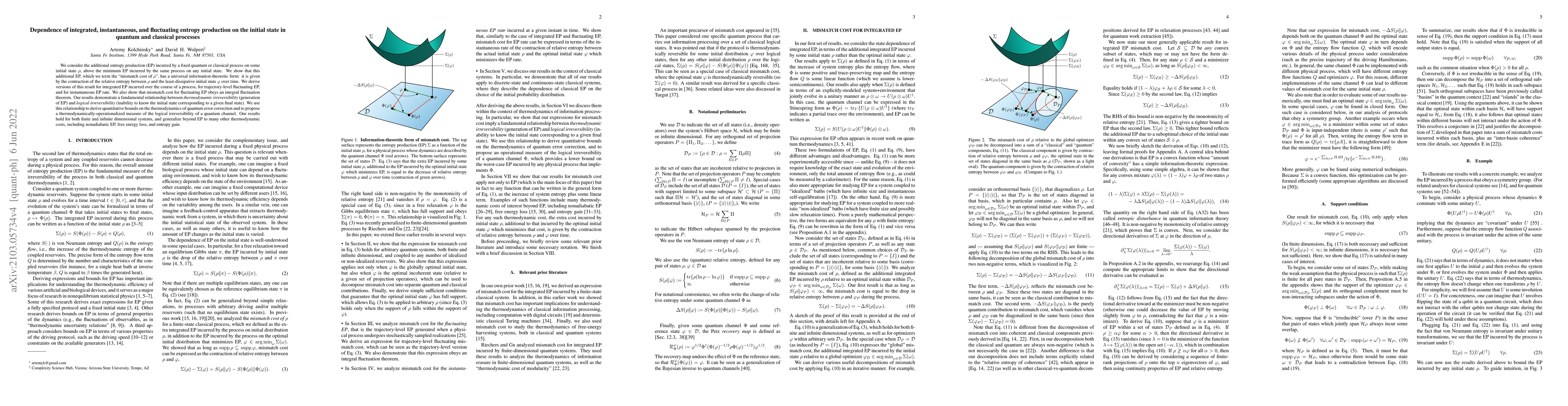 Thumbnail for Dependence of integrated, instantaneous, and fluctuating entropy
  production on the initial state in quantum and classical processes