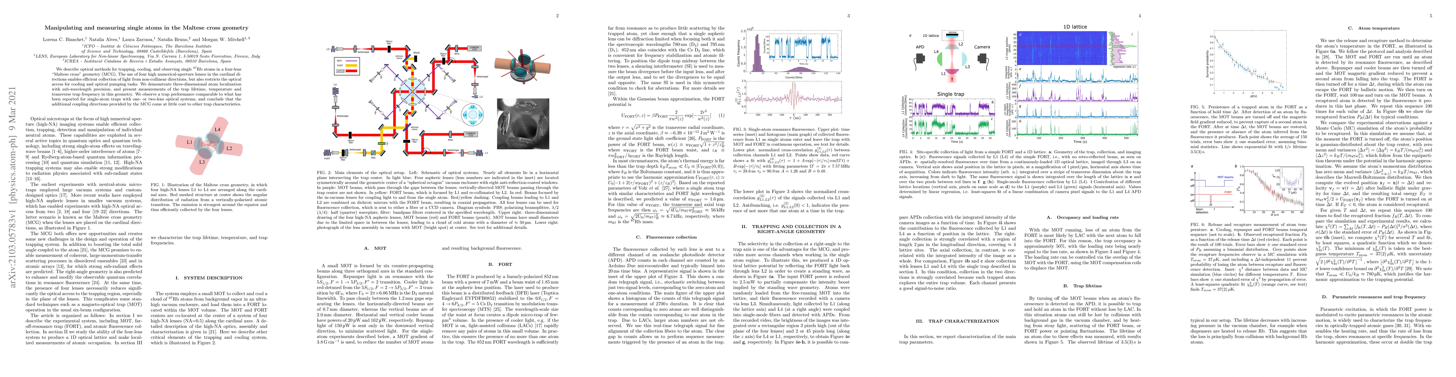 Thumbnail for Manipulating and measuring single atoms in the Maltese cross geometry