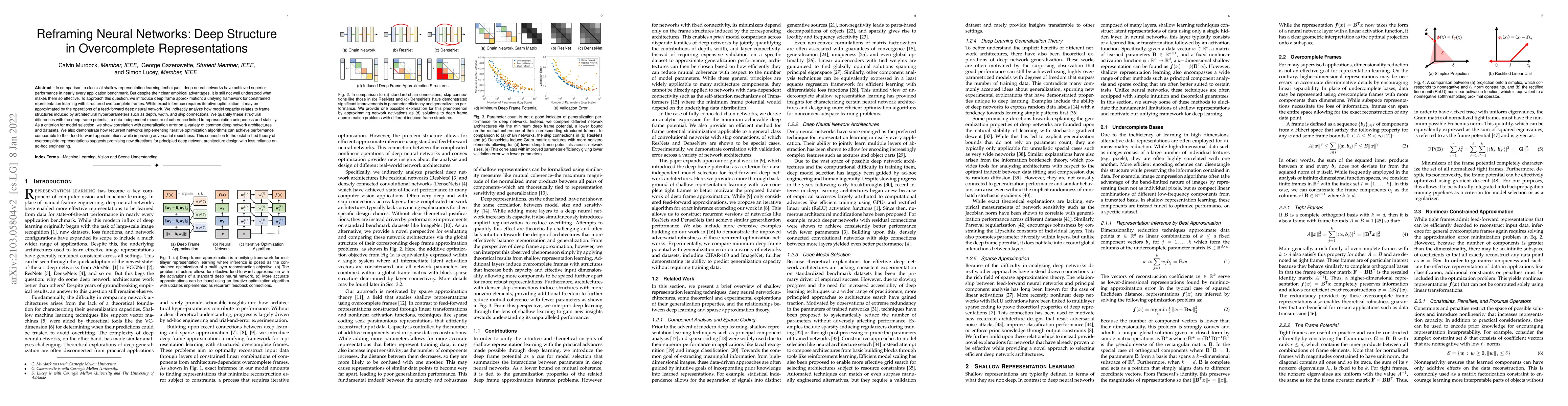 Thumbnail for Reframing Neural Networks: Deep Structure in Overcomplete
  Representations