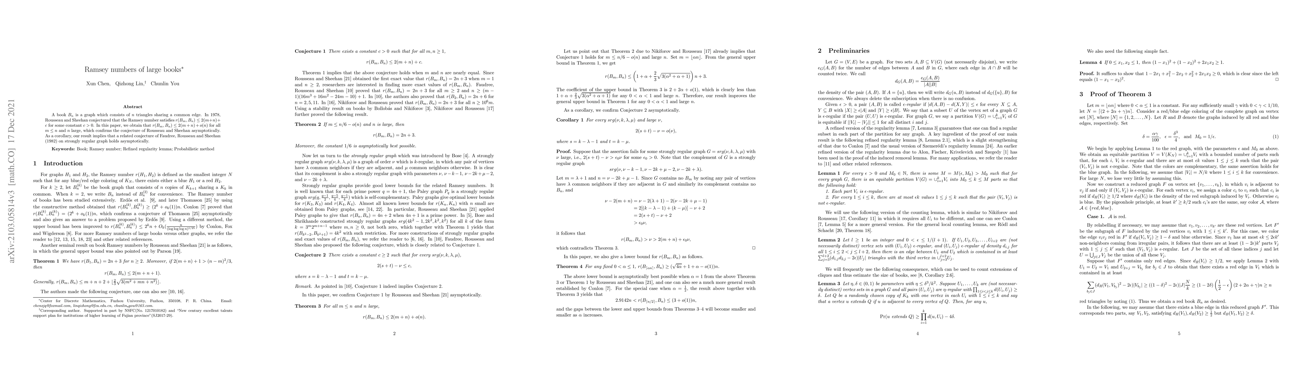 Thumbnail for Ramsey numbers of large books