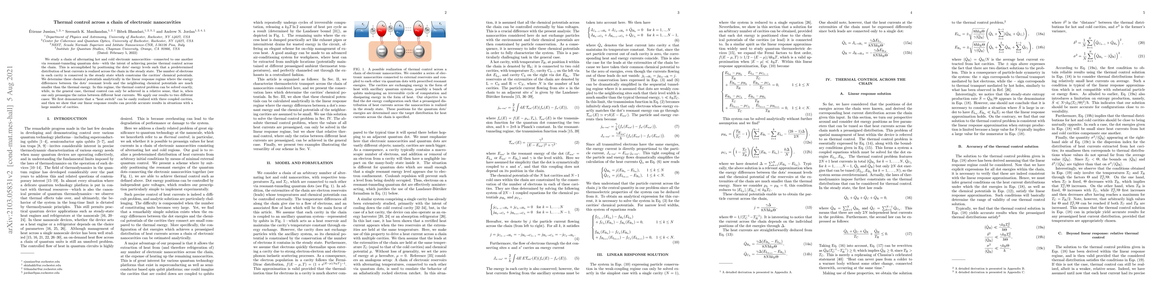 Thumbnail for Thermal control across a chain of electronic nanocavities