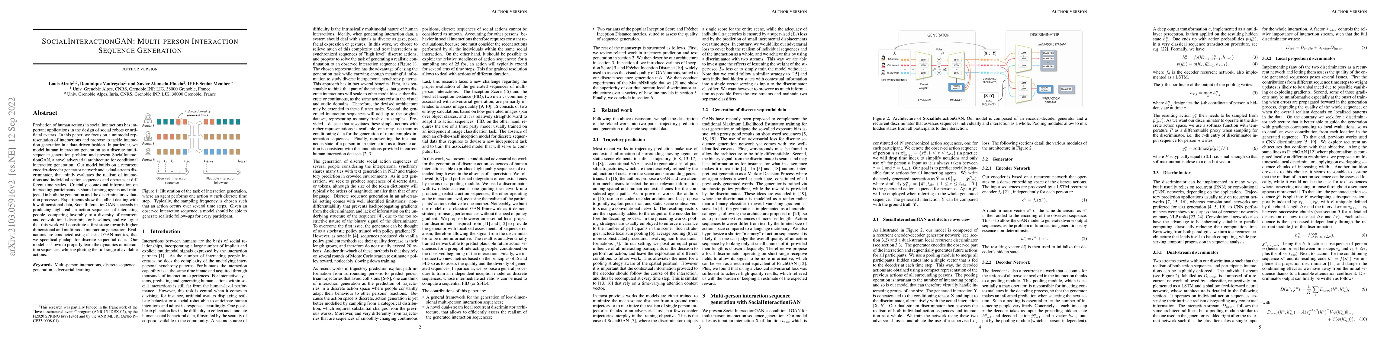 Thumbnail for SocialInteractionGAN: Multi-person Interaction Sequence Generation