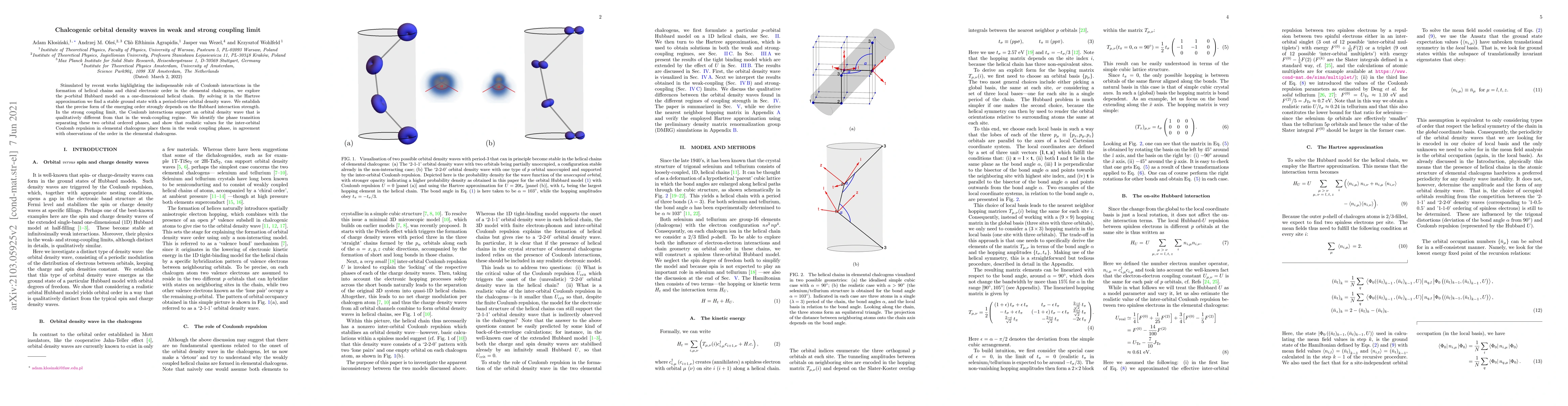 Thumbnail for Chalcogenic orbital density waves in weak and strong coupling limit