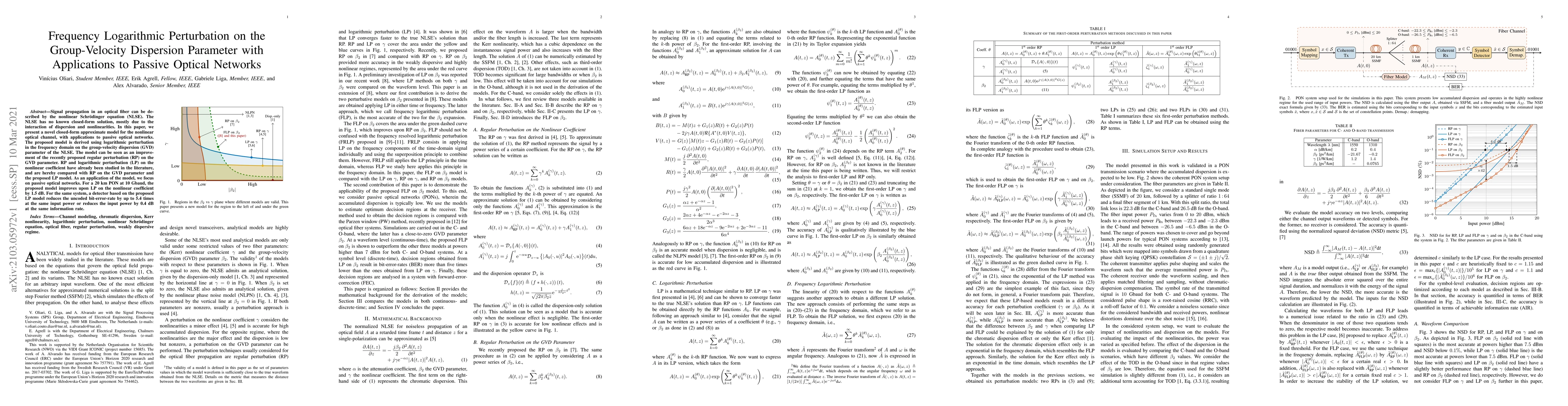 Thumbnail for Frequency Logarithmic Perturbation on the Group-Velocity Dispersion
  Parameter with Applications to Passive Optical Networks