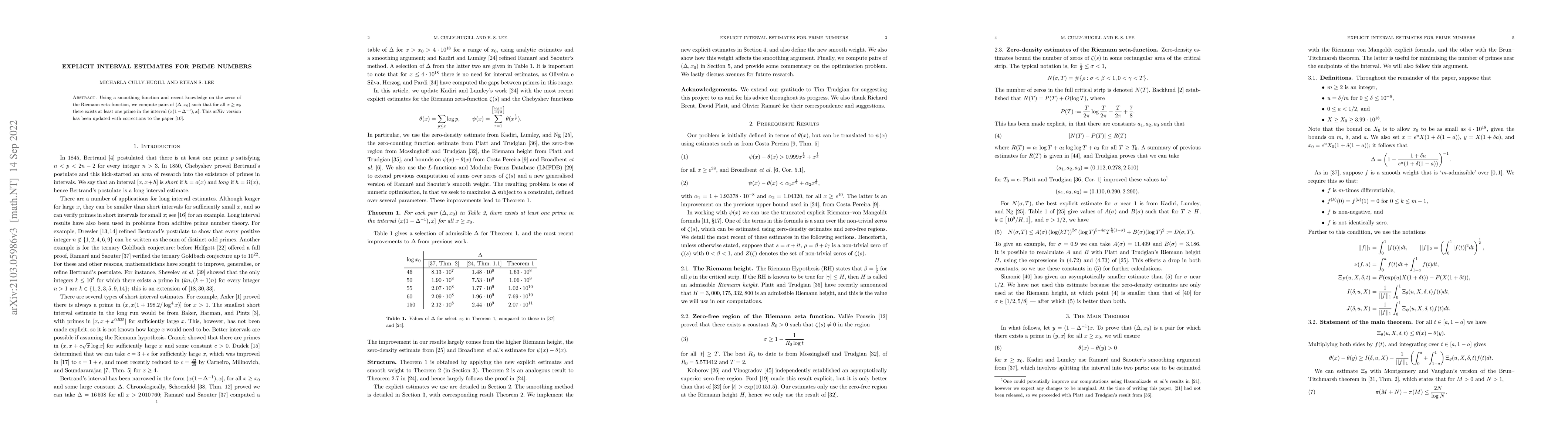 Thumbnail for Explicit Interval Estimates for Prime Numbers