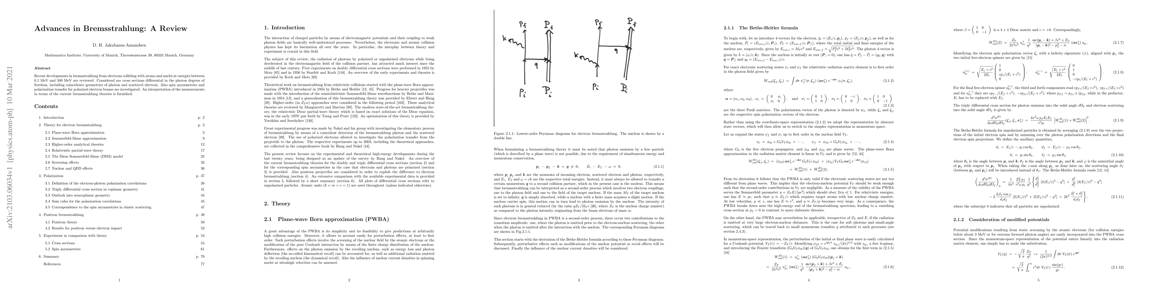 Thumbnail for Advances in bremsstrahlung: a review