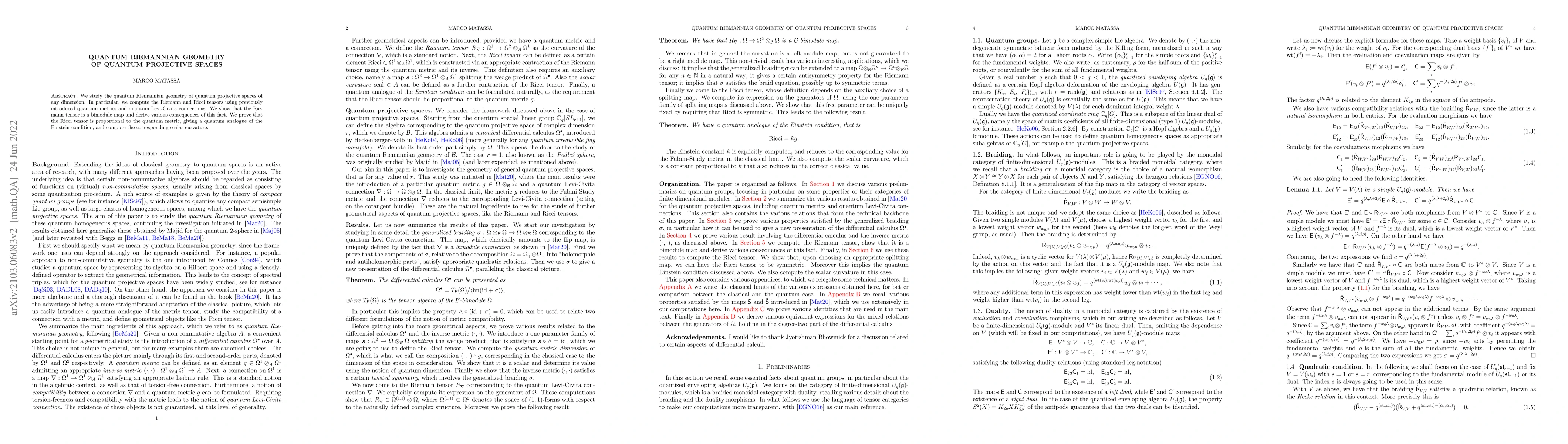 Thumbnail for Quantum Riemannian geometry of quantum projective spaces