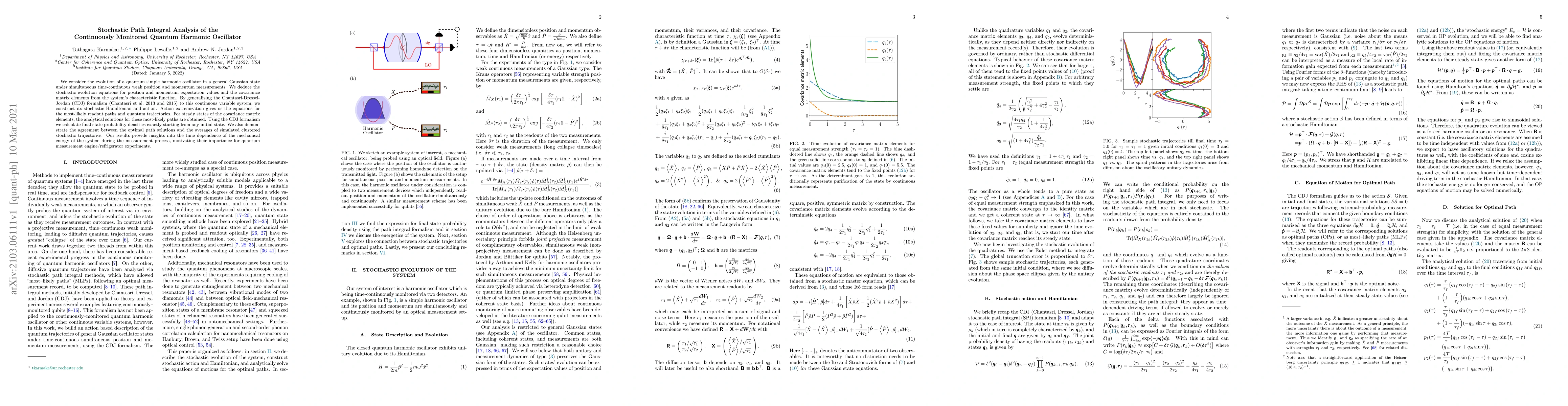 Thumbnail for Stochastic Path Integral Analysis of the Continuously Monitored Quantum
  Harmonic Oscillator