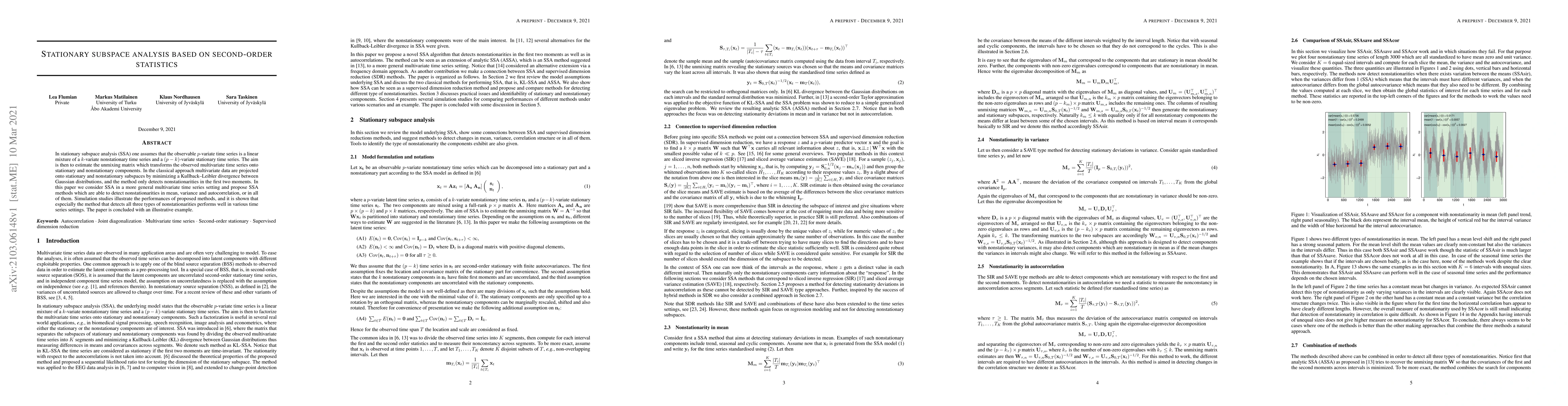 Thumbnail for Stationary subspace analysis based on second-order statistics