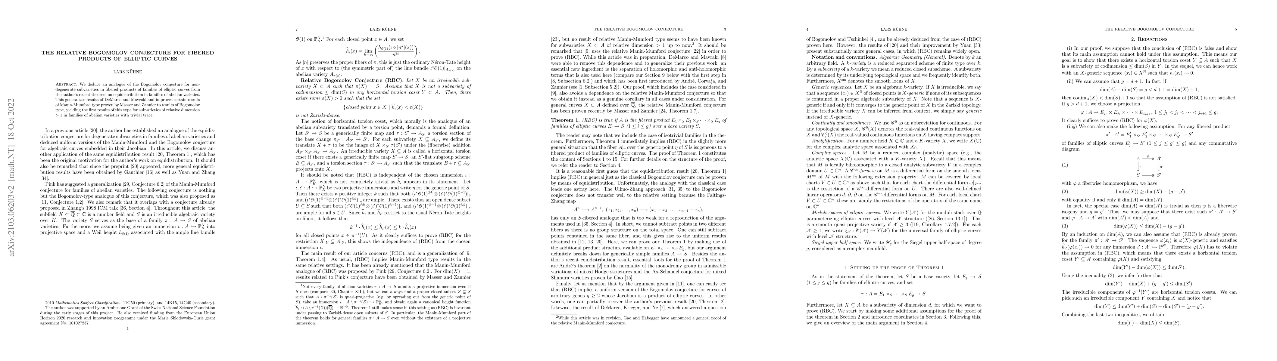 Thumbnail for The Relative Bogomolov Conjecture for Fibered Products of Elliptic
  Curves